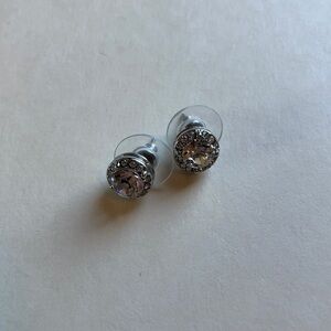 Silver Faux Diamond Stud Earrings Jewelry
